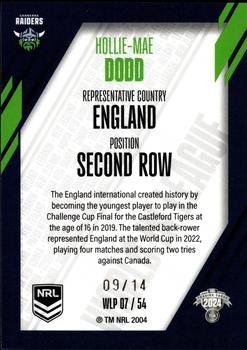 2024 NRL Traders Titanium - World In League Priority #WLP07 Hollie-Mae Dodd Back